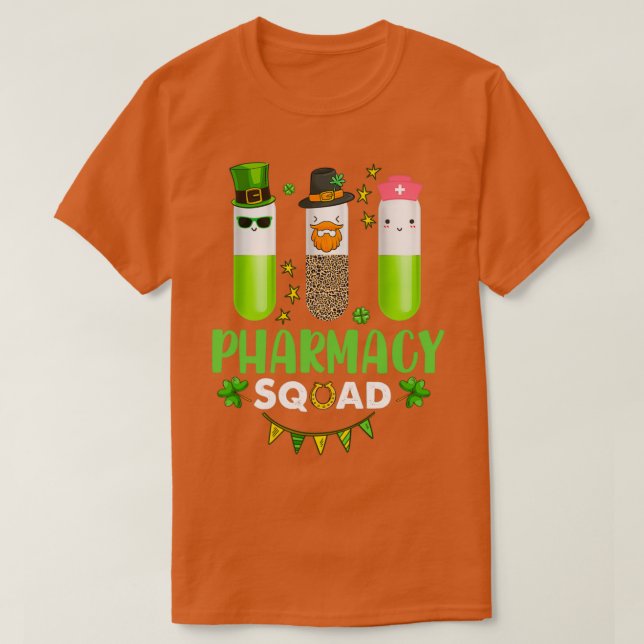 Funny Pharmacy Squad Leprechaun Pharmacist St Patr T Shirt (Design framsida)