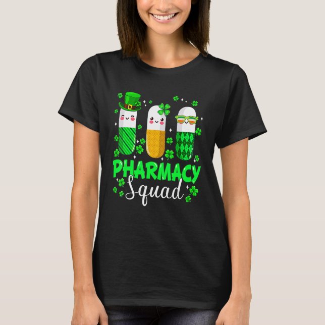Funny Pharmacy Squad Leprechaun Pharmacist St Patr T Shirt (Framsida)