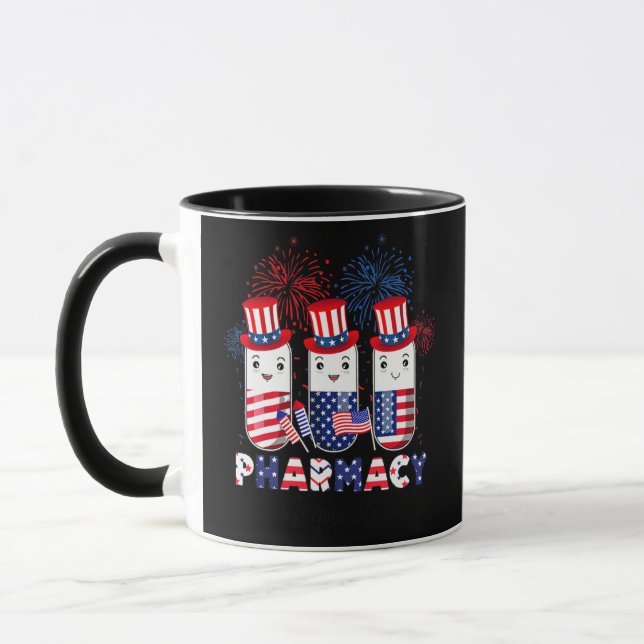 Funny Pharmacy Squad Uncle Sam Pills Happy Mugg (Vänster)