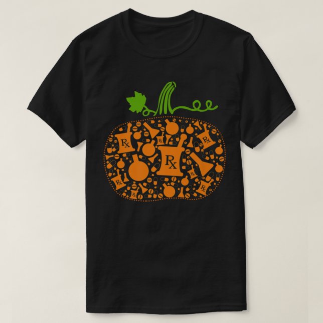Funny Pharmacy Tech Pumpkin Halloween T Shirt (Design framsida)