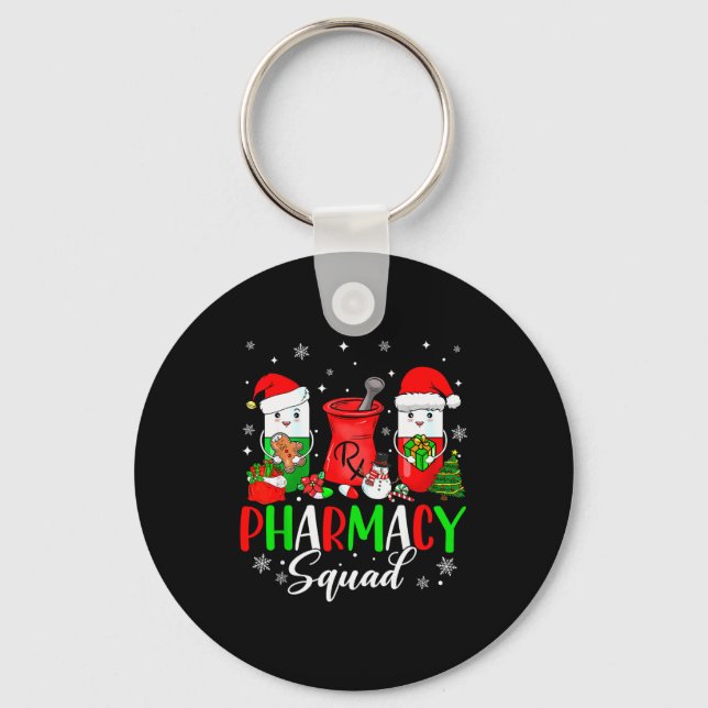 Funny Pharmacy Tech Squad Christmas Matching Holid Nyckelring (Framsida)