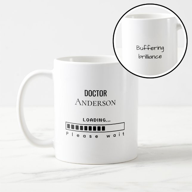 Funny PhD Graduation Doctor Name Loading  Kaffemugg (Skapare uppladdad)