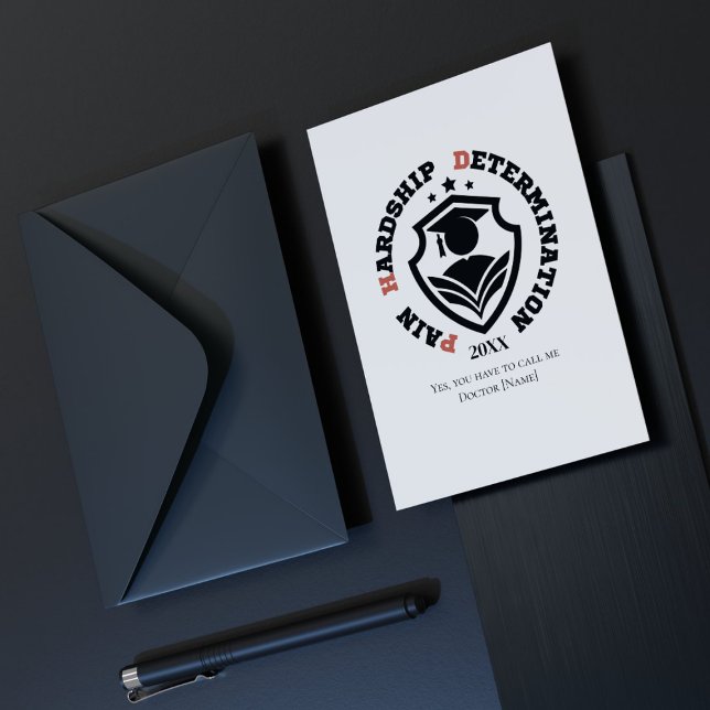 Funny PhD Quote Pain, Hardship, Determination Julkort (Skapare uppladdad)