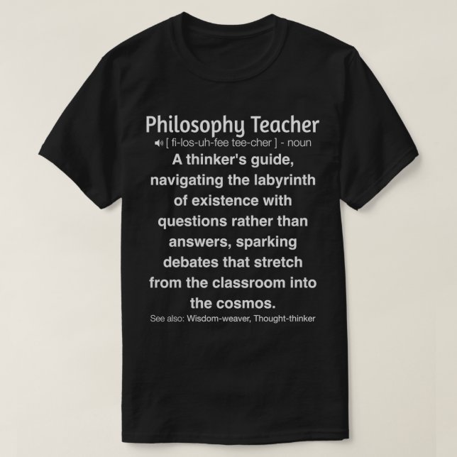 Funny Philosophy Teacher T Shirt (Design framsida)