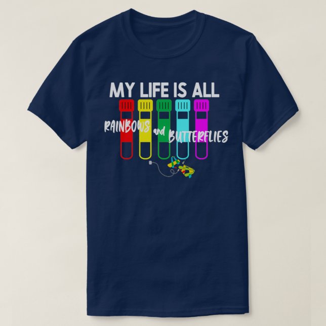 Funny Phlebotomist Phlebotomy Rainbows och Butterf T Shirt (Design framsida)