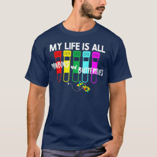 Funny Phlebotomist Phlebotomy Rainbows och Butterf T Shirt