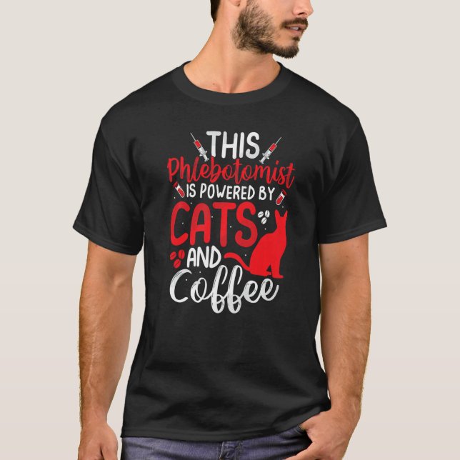 Funny Phlebotomy Phlebotomist Nurse Funny Cat Love T Shirt (Framsida)