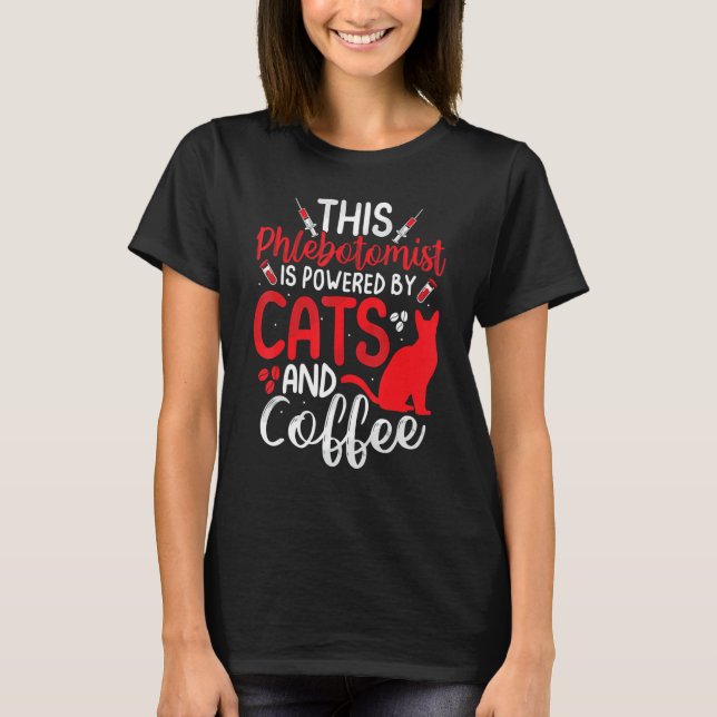 Funny Phlebotomy Phlebotomist Nurse Funny Cat Love T Shirt (Framsida)