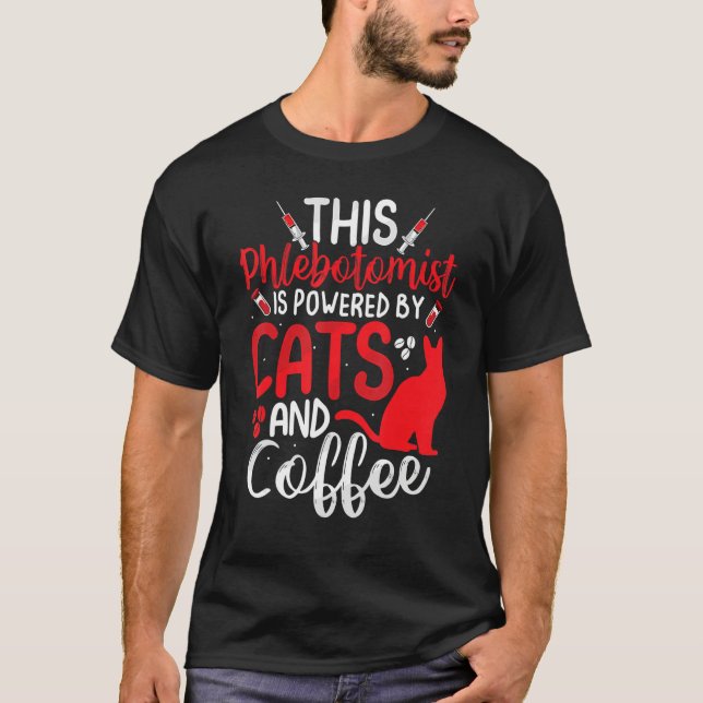 Funny Phlebotomy Phlebotomist Nurse Funny Cat Love T Shirt (Framsida)