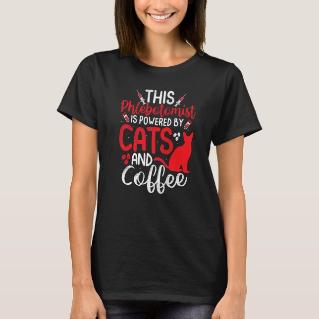 Funny Phlebotomy Phlebotomist Nurse Funny Cat Love T Shirt (Framsida)