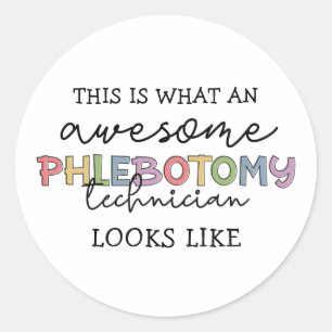 Funny Phlebotomy Technician fantastisk PBT Runt Klistermärke