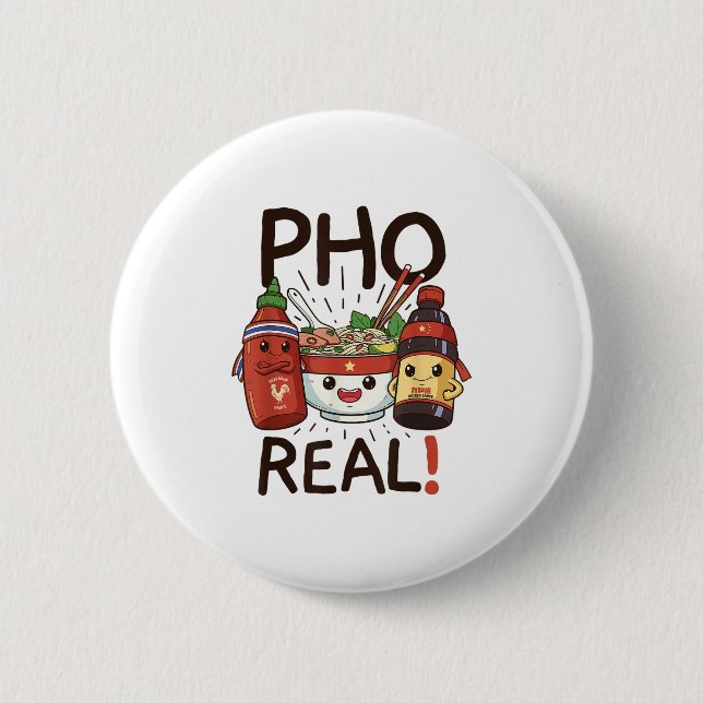 Funny Pho ThreadCo. Roligt Vietnamese Pho Noodle S Knapp (Framsida)