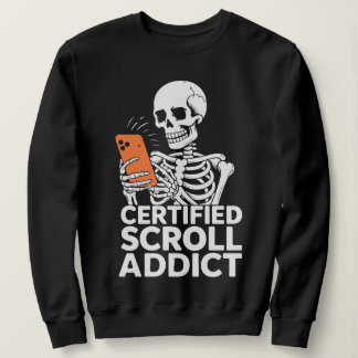 Funny Phone Addiction – Certified Scroll Addict  T Shirt