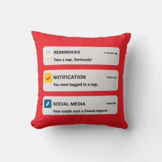 Funny Phone Notification Throw Pillow Kudde