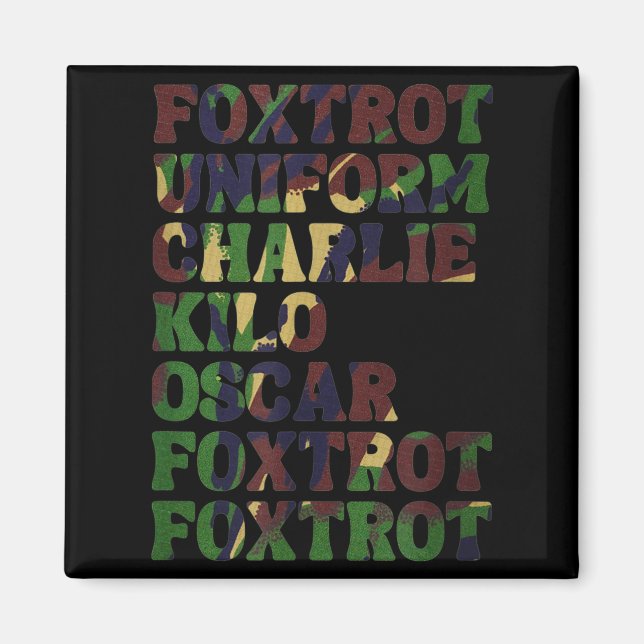 Funny Phonetic Alphabet Nato Military Lice Army Ta Magnet (Framsidan)