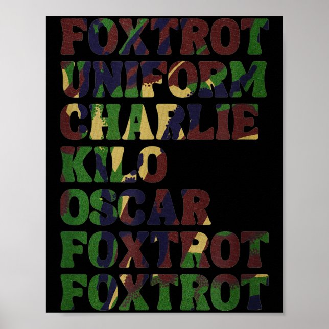 Funny Phonetic Alphabet Nato Military Lice Army Ta Poster (Framsidan)