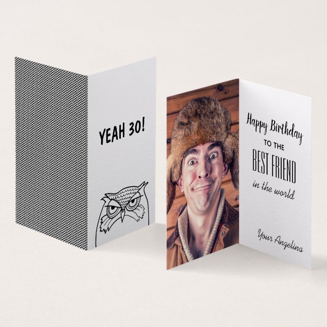Funny Photo Birthday Kort (In- och utsida)