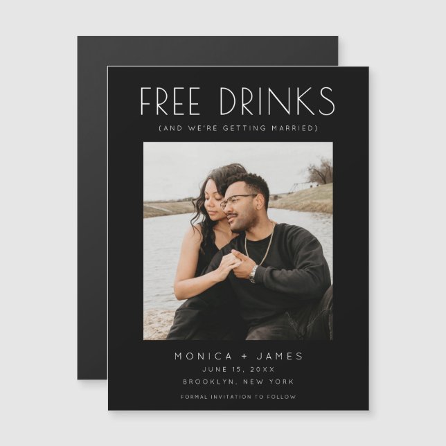 Funny Photo Bröllop spara datum (Fram/baksida)