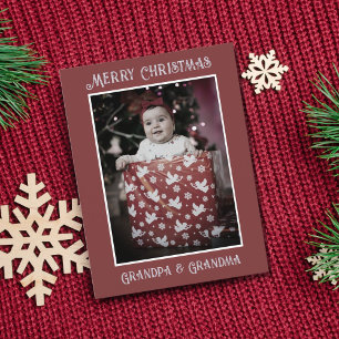 Funny Photo God jul Grandpa Grandma Vykort