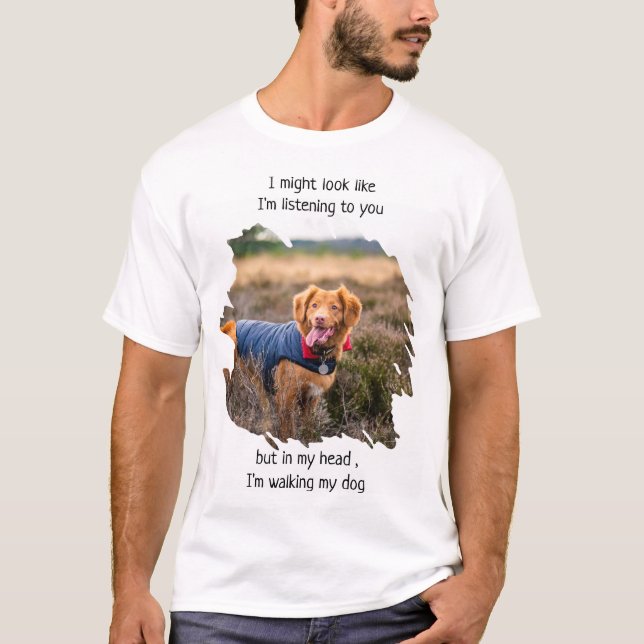 Funny Photo Hund Pappa T Shirt (Framsida)