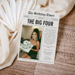 Funny Photo Newspaper 40th Birthday Inbjudningar<br><div class="desc">Celebrate the big 4-0 with a Funny Photo Newspaper 40th Birthday Invitation that’s full of personality and humor. Designed to look like a playful newspaper front page, this creative invitation features a standout photo, witty headlines, and fun “news” sections that highlight the birthday milestone. The newspaper-style layout adds a unique...</div>