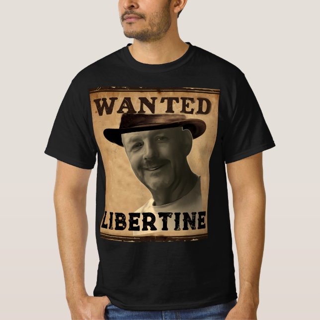 Funny Photo Wanted T-Shirt (Framsida)