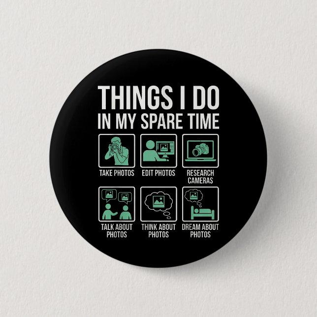 Funny Photographer Spare Time Photo Lover Editing  Knapp (Framsida)