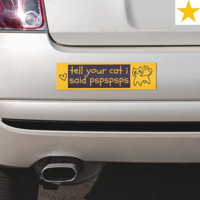 Funny Phrase Cat Joke Pspsps Driving Humor  Bildekal (Skapare uppladdad)