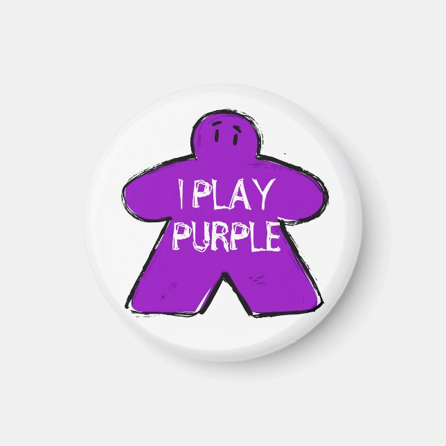 Funny Phrase Grunge Lila Meeple Board Gamer Magnet (Framsidan)