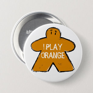 Funny Phrase Grunge Orange Meeple Board Gamer Knapp