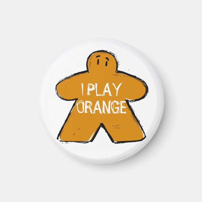 Funny Phrase Grunge Orange Meeple Board Gamer Magnet (Framsidan)