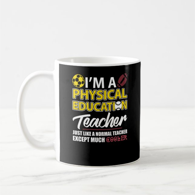 Funny Physical Education PE Teacher Apprecision D Kaffemugg (Vänster)
