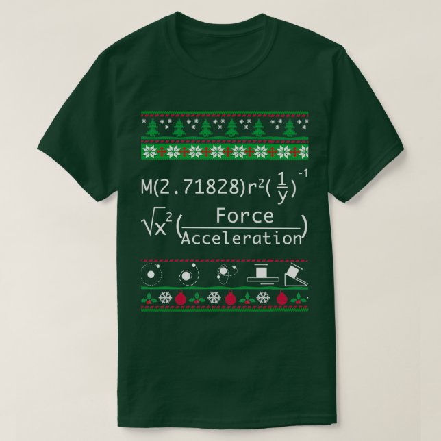 Funny Physics Christmas Sweater Merry Xmas in Phys T Shirt (Design framsida)