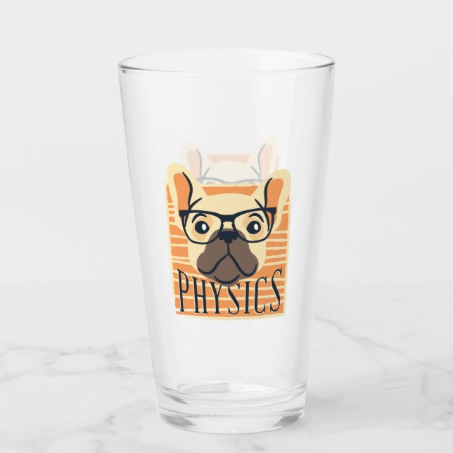 Funny PHYSICS Fransk Bulldog Science Teacher Gift Glaskopp (Framsida)