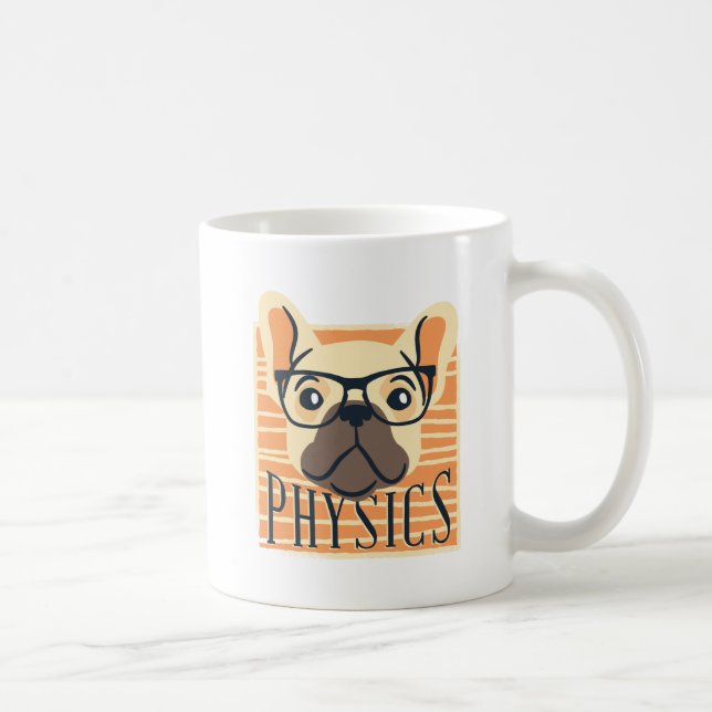 Funny PHYSICS Fransk Bulldog Science Teacher Gift Kaffemugg (Höger)