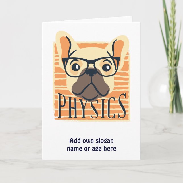 Funny PHYSICS Fransk Bulldog Science Teacher Gift Kort (Framsida)