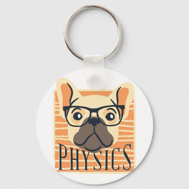 Funny PHYSICS Fransk Bulldog Science Teacher Gift Nyckelring (Framsida)