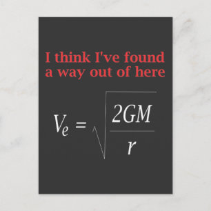 Funny Physics Joke Escape Velocity Gravity Science Vykort