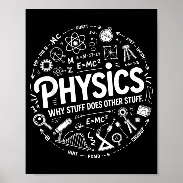 Funny Physics Nerd Science Humor Stem Quote  Poster (Framsidan)