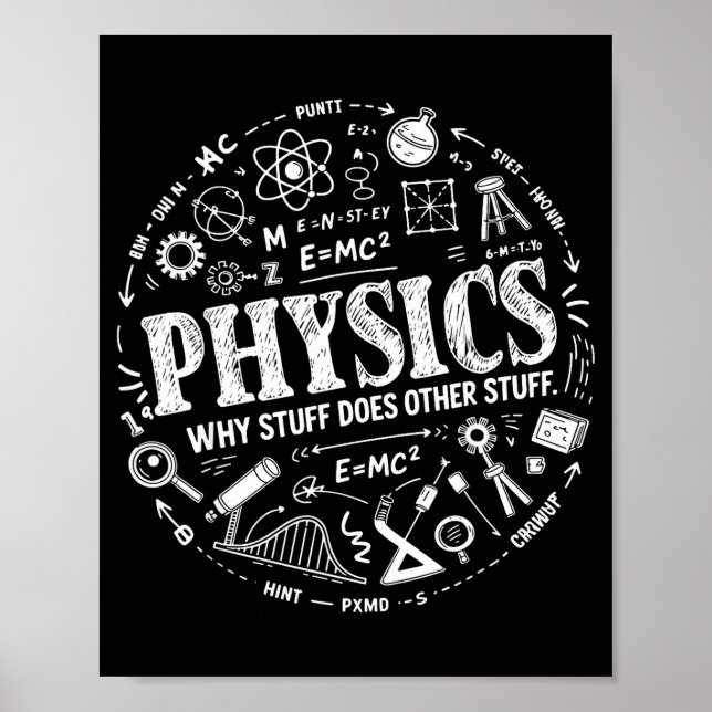 Funny Physics Quote For Science Lovers And Stem St Poster (Framsidan)