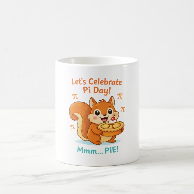 Funny Pi Day Animal with Pie – Math Lover Gift Kaffemugg (Center)