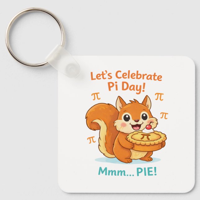 Funny Pi Day Animal with Pie – Math Lover Gift Nyckelring (Framsida)