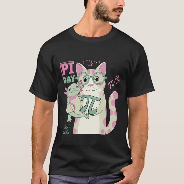 Funny Pi Day, axolotl älskare, Pi Digits Science T Shirt (Framsida)