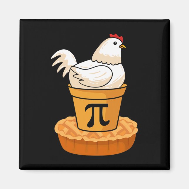 Funny Pi Day - Chicken Pot Paj - Matematik Magnet (Framsidan)