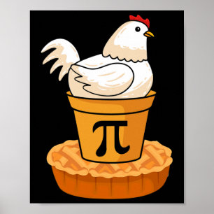 Funny Pi Day - Chicken Pot Paj - Matematik Poster