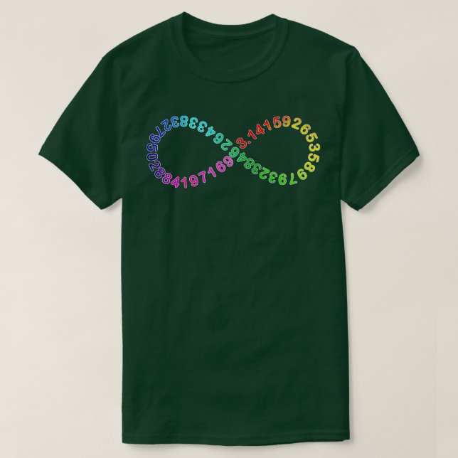 Funny Pi Day Math Digits of Pi Infinity Rainbow T Shirt (Design framsida)