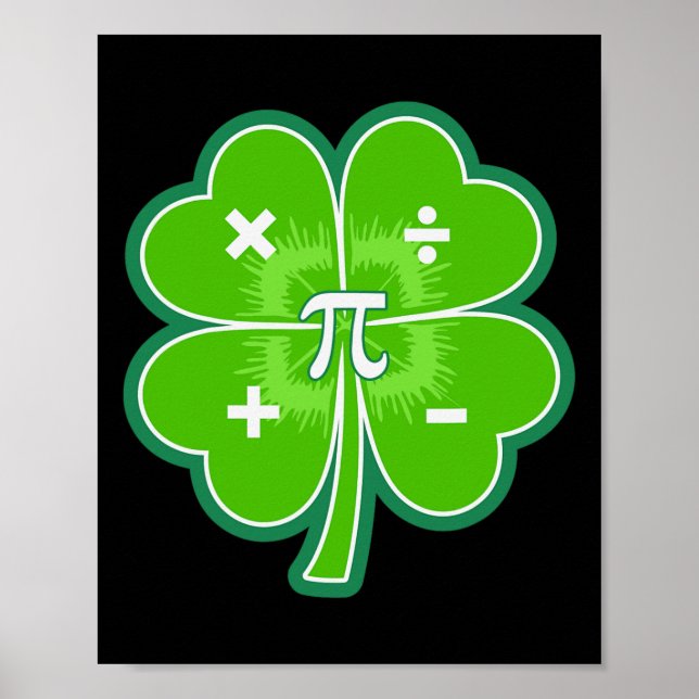 Funny Pi Day Math Patricks Day Tur Shamrock Grönt Poster (Framsidan)