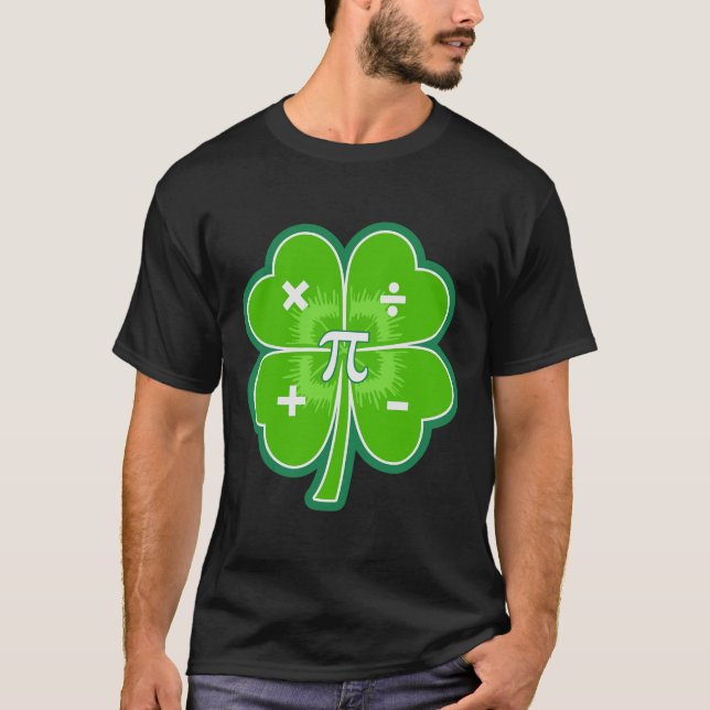 Funny Pi Day Math Patricks Day Tur Shamrock Grönt T Shirt (Framsida)