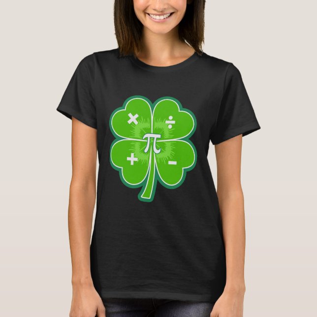 Funny Pi Day Math Patricks Day Tur Shamrock Grönt T Shirt (Framsida)
