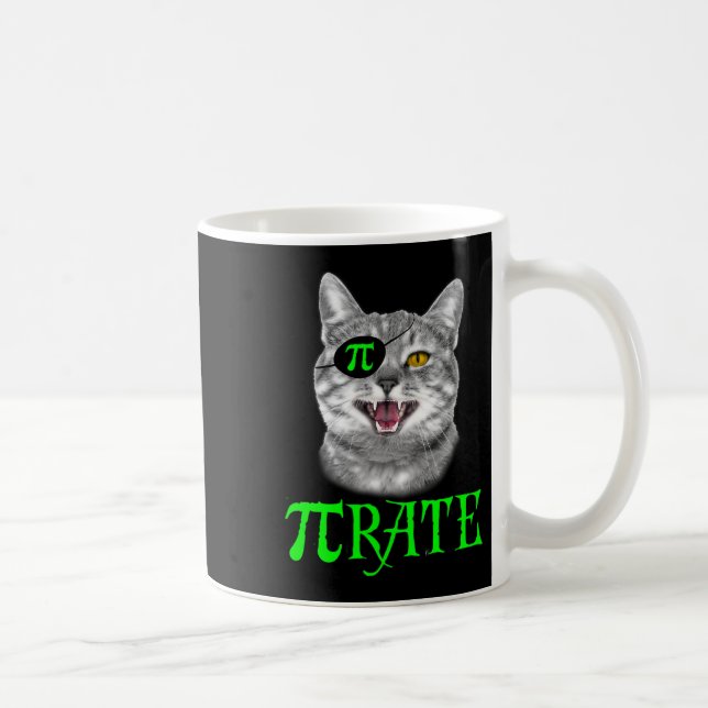 Funny Pi Day Math Science Cat Pirat Färg Kaffemugg (Höger)